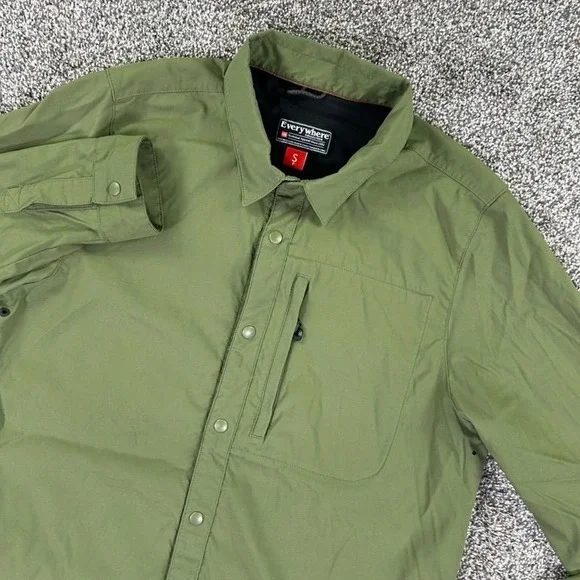 686 Everywhere Collection Snap Up Shirt Men Small Green Lightweight Long Sleeve - Picture 1 of 16